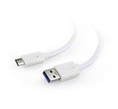 Kabel USB 3.0 AM na USB-C (AM/CM), 1m, bílý foto