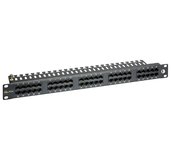 19” ISDN panel Solarix 50 x RJ45 černý 1U foto
