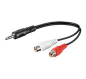PremiumCord Kabel Jack 3.5mm-2xCINCH M/F 20cm foto