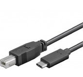 PremiumCord USB-C/male - USB 2.0 B/male, černý,1m foto