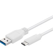 PremiumCord USB-C/male - USB 3.0 A/Male, bílý, 0,5m foto