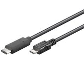 PremiumCord USB-C/male - USB 2.0 Micro-B/Male, černý, 0,6m foto
