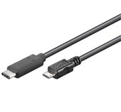 PremiumCord USB-C/male - USB 2.0 Micro-B/Male, černý, 0,6m foto