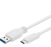 PremiumCord USB-C/male - USB 3.0 A/Male, bílý, 2m foto