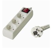 Prodlužovací přívod 230V, 7m, 3 zásuvky + vypínač foto