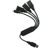 PremiumCord USB 2.0 HUB 4-portový, černý kabel foto