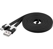 PremiumCord Kabel microUSB 2.0, A-B, plochý, černý foto