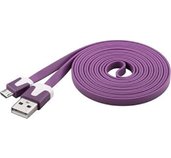 PremiumCord Kabel microUSB 2.0, A-B, plochý, fialový foto