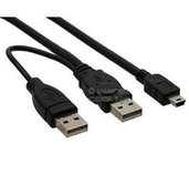 PremiumCord USB 2.0 napájecí Y kabel A/M + A/M -- A/M mini 0.4m + 0.5m foto