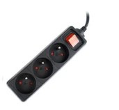GEMBIRD prodlužovačka 3FR/16A/C14, 0,6m, černá foto