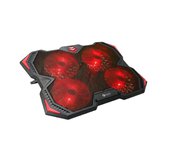 Chladící podložka C-TECH Zefyros (GCP-01R), casual gaming, 17,3”, červené podsvícení, regulace otáče foto