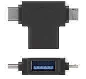 PremiumCord Adaptér USB-A na USB-C + micro USB-B foto