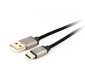 GEMBIRD Opletaný USB-C - USB 2.0,  M/M, 1,8 m, černý foto