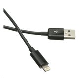 Kabel C-TECH USB 2.0 Lightning (IP5 a vyšší) nabíjecí a synchronizační kabel, 1m, černý foto