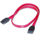 PremiumCord 0,5m datový kabel SATA 1.5/3.0 GBit/s červený foto