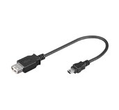 PremiumCord USB redukce kabel USB A/female - Mini 5pin USB/male 20cm OTG foto