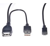 PremiumCord USB redukce kabel USB A/female+USB A/male - Micro USB/male OTG foto