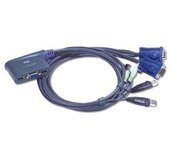 Aten 2-port KVM USB mini, 1,8 m kabely audio, foto