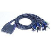 Aten 4-port KVM USB mini, audio, 1.8m kabely foto