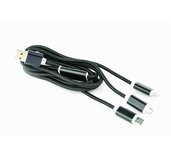 GEMBIRD USB 3-in-1 charging cable, black, 1 m foto