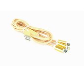 GEMBIRD USB 3-in-1 charging cable, gold, 1 m foto