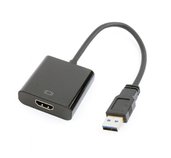 GEMBIRD Redukce USB 3.0 - HDMI, M/F, 15cm, černý foto