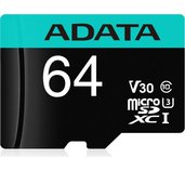 ADATA MicroSDXC 64GB U3 V30S až 95MB/s + adapter foto