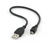 Kabel USB A-MINI 5PM 2.0 30cm HQ, zlac kontakty foto