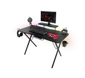 Genesis Holm 300 RGB - herní stůl s RGB podsvícením, 3xUSB 3.0, bezdrátová nabíječka mobilů foto