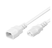 PremiumCord Prodlužovací kabel síť 230V, C13-C14, bílý 1m foto