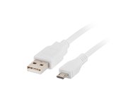 LANBERG Kabel USB 2.0 AM/Micro, 1m, bílý foto