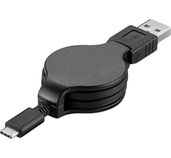 PremiumCord Kabel USB 3.1 C/M - USB 2.0 A/M, charging a sync navíjecí kabel 1m foto