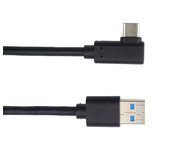PremiumCord Kabel USB typ C/M zahnutý konektor 90° - USB 3.0 A/M, 50cm foto