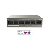 Tenda TEF1106P-4-63W PoE AT switch 4x PoE 802.3af/at, 6x 100Mb/s, PoE celkem 63W, fanless foto