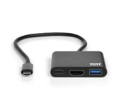 PORT CONNECT USB-C HUB, HDMI 1X 4K + USB-A + USB-C, černý foto