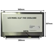 LCD PANEL 15,6” FHD 1920x1080 30PIN MATNÝ / ÚCHYTY NAHOŘE A DOLE foto