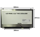 LCD PANEL 15,6” FHD 1920x1080 30PIN MATNÝ IPS / ÚCHYTY NAHOŘE A DOLE foto