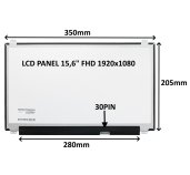 LCD PANEL 15,6” FHD 1920x1080 30PIN MATNÝ IPS / ÚCHYTY NAHOŘE A DOLE foto
