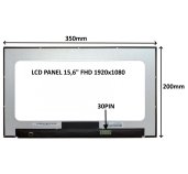 LCD PANEL 15,6” FHD 1920x1080 30PIN MATNÝ / BEZ ÚCHYTŮ foto
