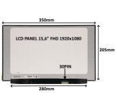 LCD PANEL 15,6” FHD 1920x1080 30PIN MATNÝ IPS / BEZ ÚCHYTŮ foto