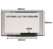 LCD PANEL 15,6” FHD 1920x1080 30PIN MATNÝ IPS / BEZ ÚCHYTŮ foto