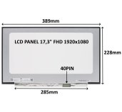 LCD PANEL 17,3 FHD 1920x1080 40PIN MATNÝ IPS 144HZ / BEZ ÚCHYTŮ foto