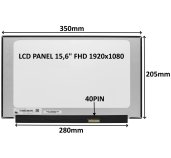 LCD PANEL 15,6 FHD 1920x1080 40PIN MATNÝ IPS 144HZ / BEZ ÚCHYTŮ foto