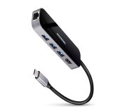 AXAGON HMC-6GL, USB 3.2 Gen 1 hub, porty 3x USB-A, HDMI, RJ-45 GLAN, PD 60W, kabel USB-C 20cm foto