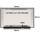 LCD PANEL 15,6” FHD 1920x1080 40PIN MATNÝ IPS 120HZ / BEZ ÚCHYTŮ foto