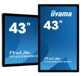 43” iiyama TF4339MSC-B1AG: AMVA, FullHD, capacitive, 12P, 400cd/m2, VGA, HDMI, DP, 24/7, IP54, černý foto