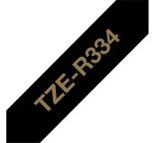 Brother TZE-R334 zlatá na černé, 12 mm, textilní páska foto
