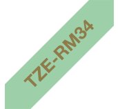 Brother TZE-RM34 zlatá na mentol.zelené, 12 mm, textilní páska foto