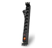 Acar S8 FA Rack 5m kabel, 8 zásuvek, přepěťová ochrana, do racku, černá foto