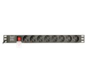 Gembird PDU 8 schucko, 1U, 16 A, 3m foto